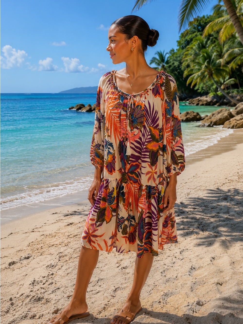 Trina Turk Women’s Floral Beach Cover-Up Dress in Multicolor